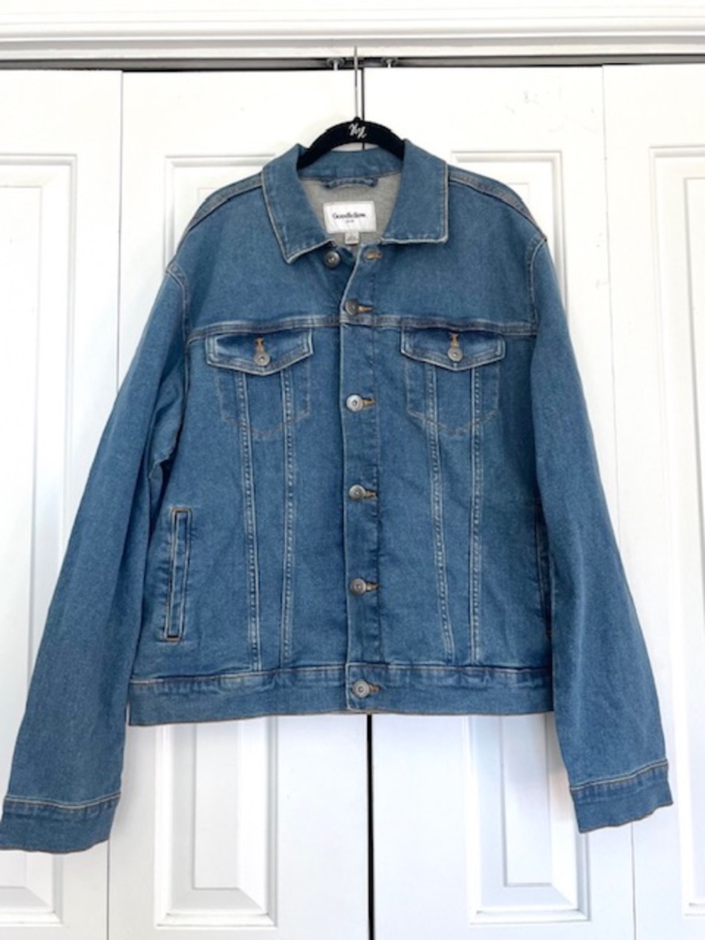 Men's Denim Jacket - Goodfellow & Co™ Mid Wash size L NWT - Picture 2 of 7
